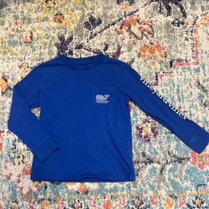 Vineyard Vines Kids Hanukkah Cobalt Blue Long Sleeve Tee
